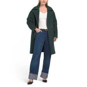 ICONS BY CINZIA ROCCA Green Wool Blend Long Sleeve Coat